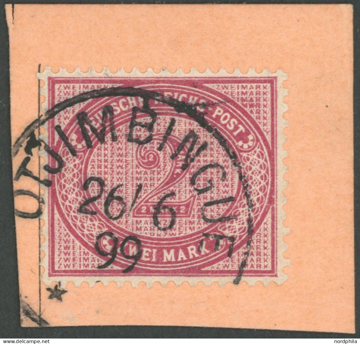 DSWA VS 37e BrfStk, 1899, 2 M. Dunkelrotkarmin, Stempel WINDHOEK, Postabschnitt, Pracht - Deutsch-Südwestafrika