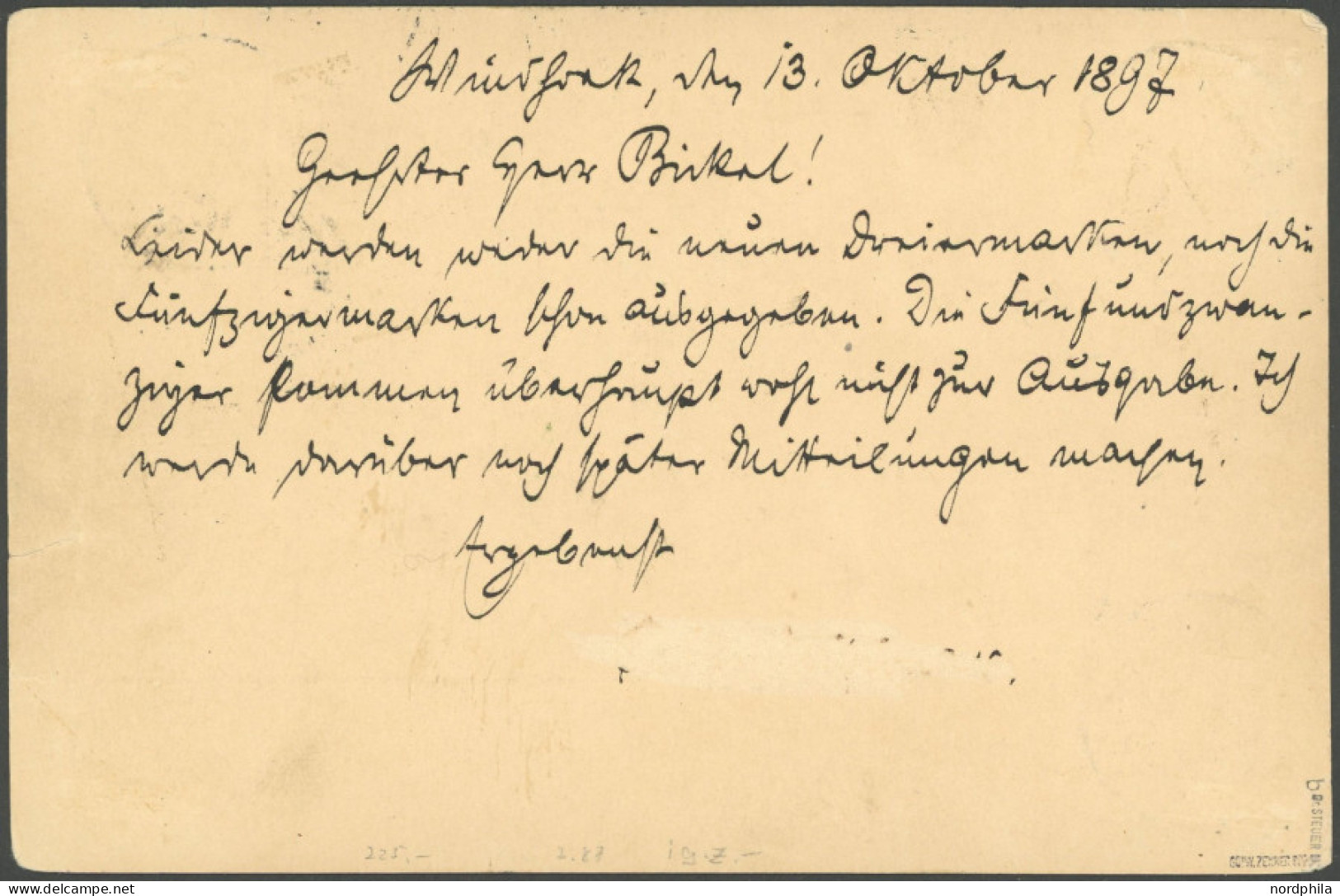 DSWA M 45b BRIEF, 1897, Stempel WINDHOEK Auf 5 Pf. Ganzsachenkarte Mit 2-mal 3 Pf. Mittelbraun Nach Walinböhla, Karte Re - Duits-Zuidwest-Afrika