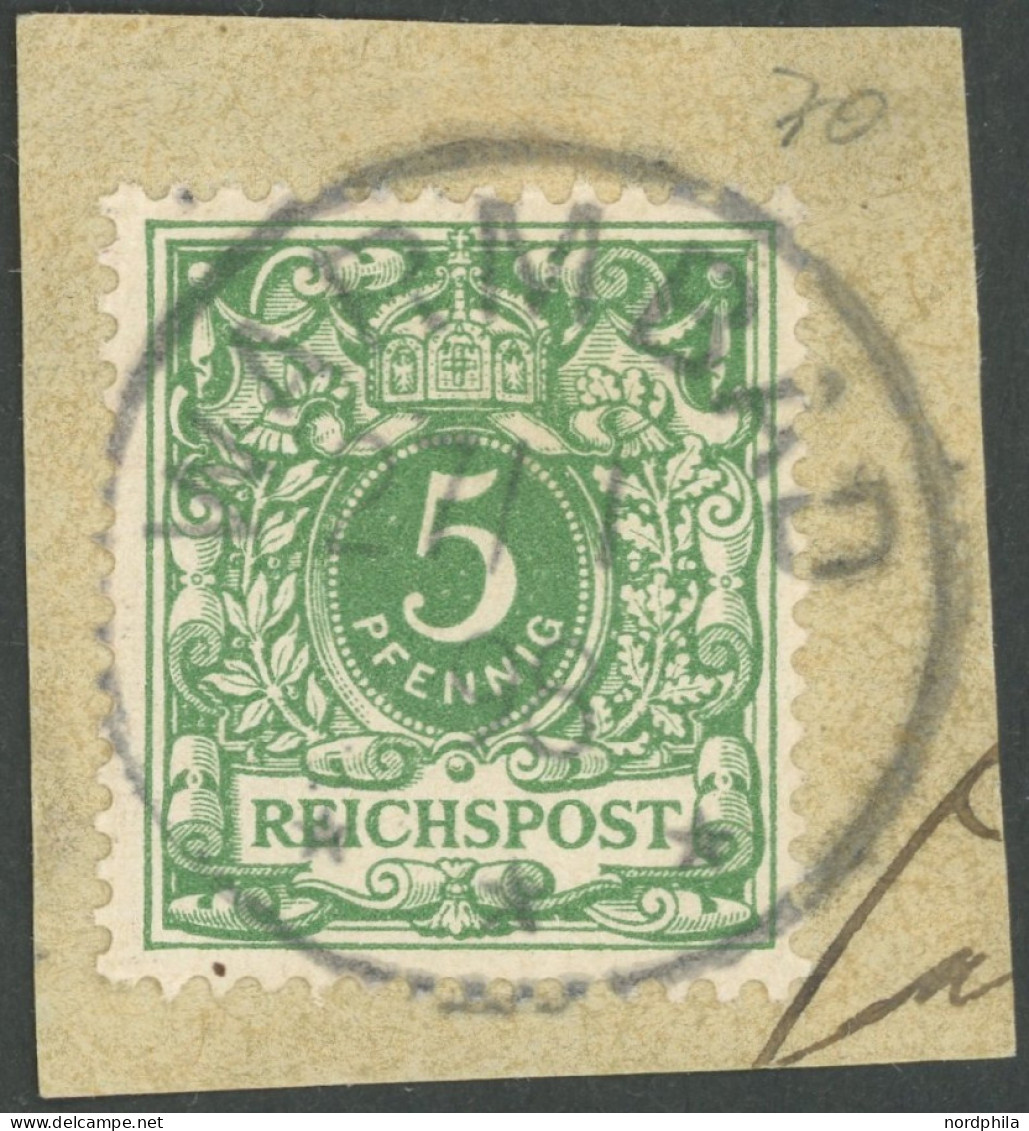 DSWA M 46c BrfStk, 1898, 5 Pf. Opalgrün Mit Zentrischem Stempel WARMBAD, Prachtbriefstück - Deutsch-Südwestafrika