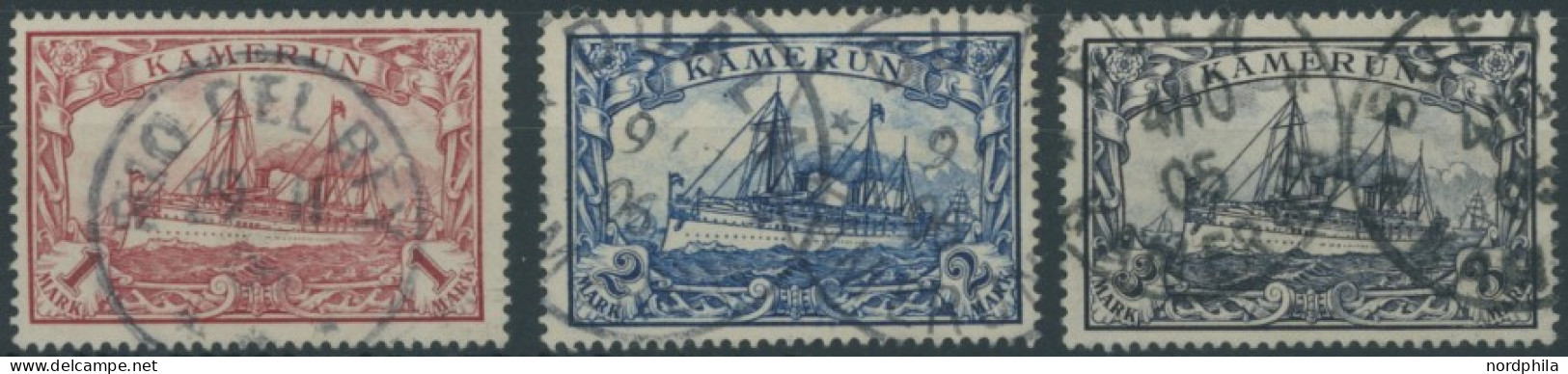 KAMERUN 16-18 O, 1900, 1 - 3 M. Kaiseryacht, 3 Prachtwerte, Mi. 320.- - Kamerun