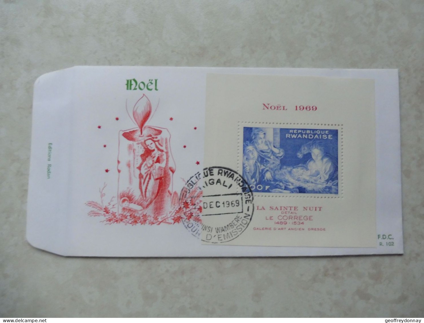 Fdc Rwanda 1969  Congo / Fdc  Bl Bloc Blok 20 Perfect Noel Kerstmis Christmas - Covers & Documents