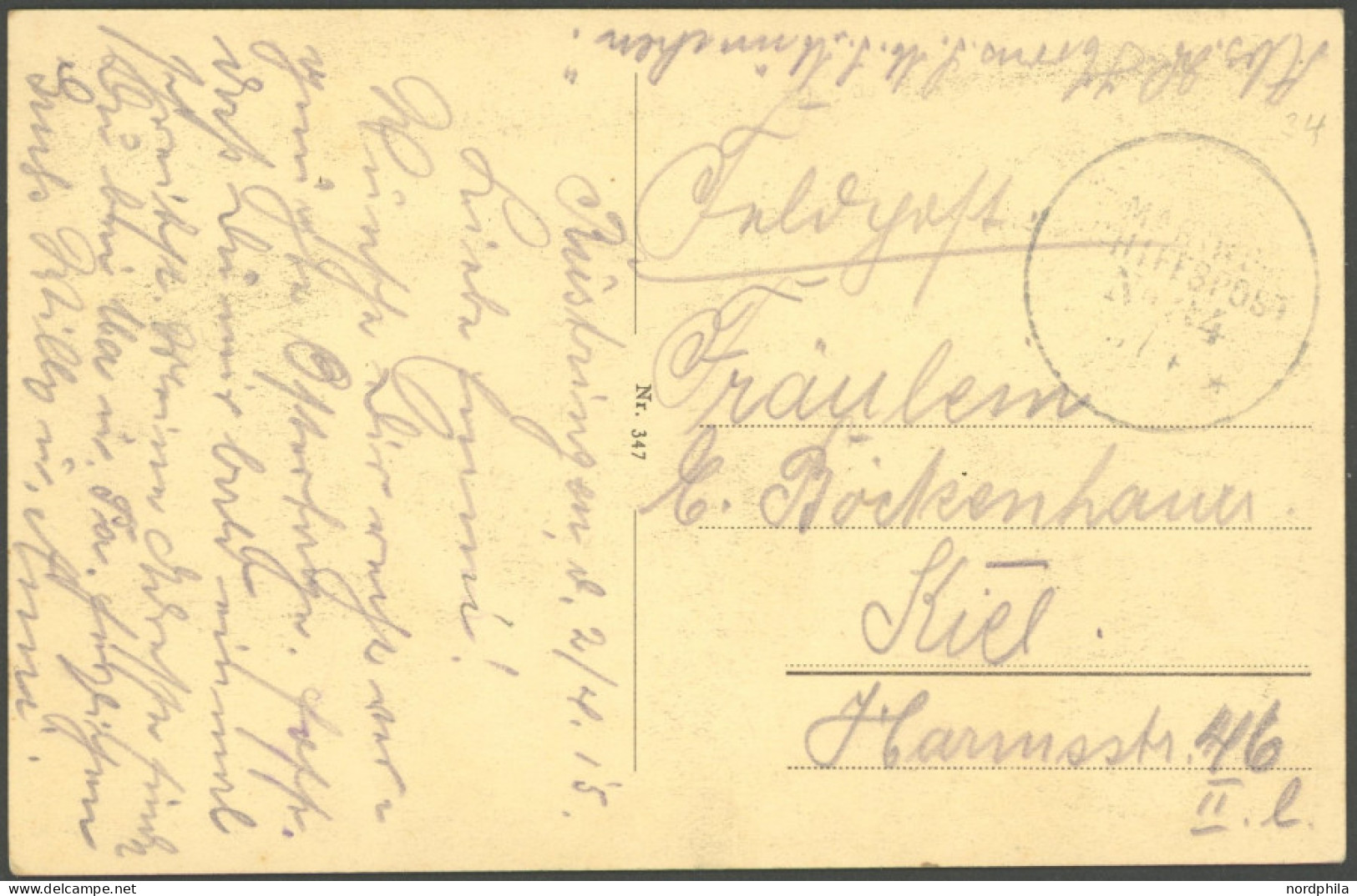 MSP VON 1914 - 1918 34 (S.M.S. MÜNCHEN), 2.4.15, FP-Ansichtskarte, Pracht - Marítimo