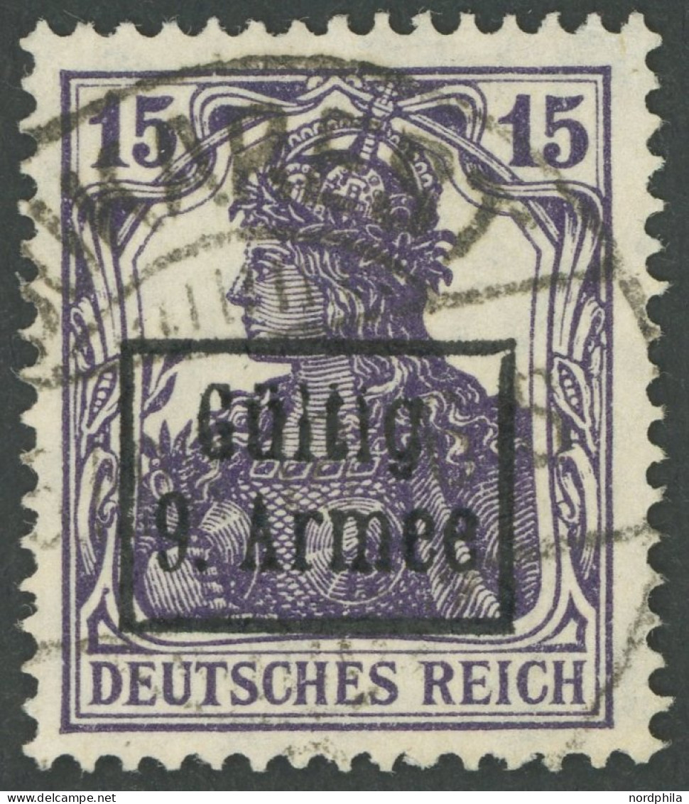 MV In RUMÄNIEN 2a O, 1918, 15 Pf. Schwarzgrauviolett, Pracht, Kurzbefund Wasels, Mi. 150.- - Besetzungen 1914-18