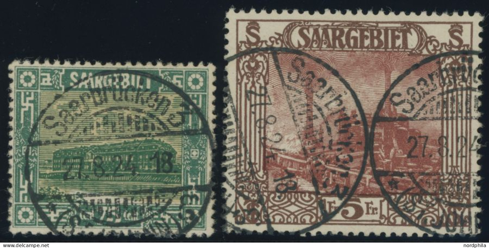 SAARGEBIET 93,97 O, 1922, 75 C. Und 5 Fr. Landschaftsbilder III, 2 Prachtwerte, Mi. 85.- - Other & Unclassified