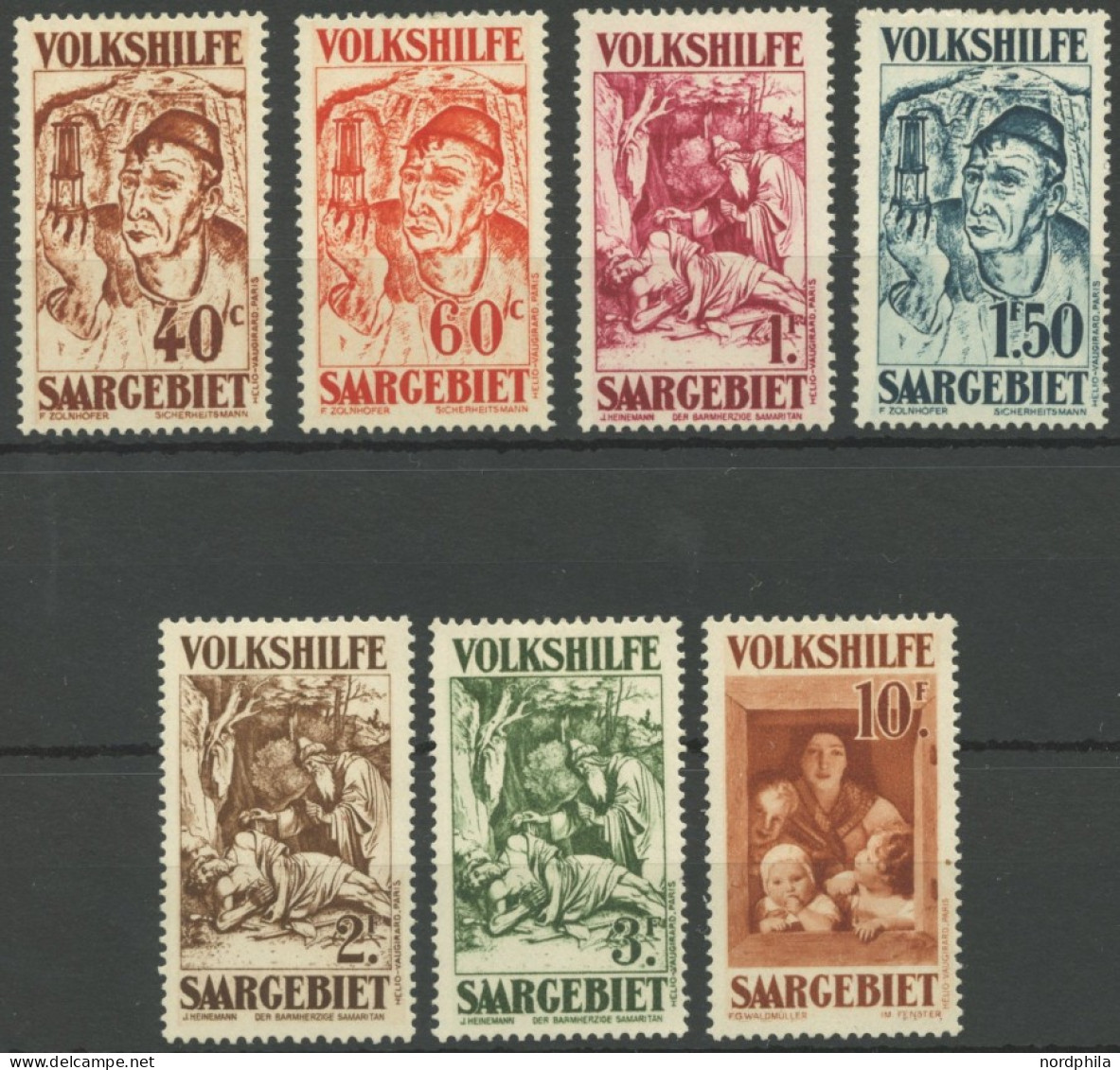 SAARGEBIET 144-50 , 1931, Gemälde III, Falzrest, Prachtsatz, Mi. 200.- - Other & Unclassified