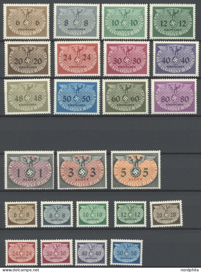 GENERALGOUVERNEMENT D 1-24 , Dienstmarken: 1940, Hoheitszeichen, Postfrischer Prachtsatz, Mi. 87.- - Bezetting 1938-45