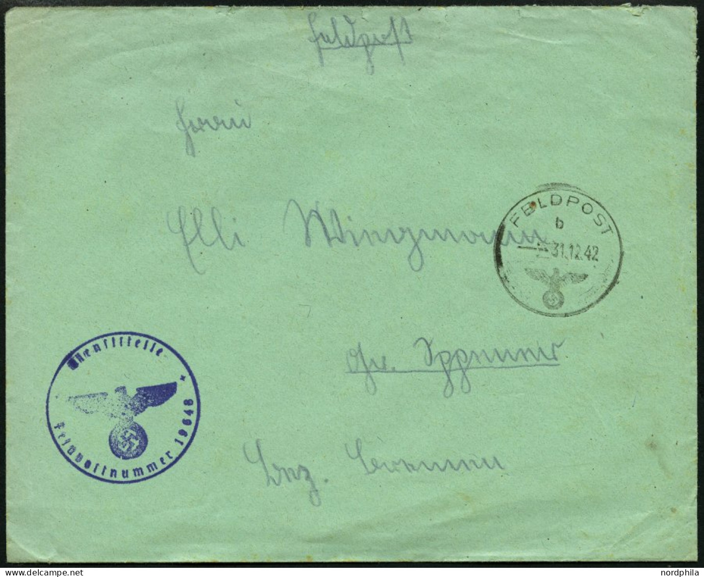 FELDPOST II. WK BELEGE 31.12.1942, Feldpostbrief Aus Afrika Mit Inhalt, Briefstempel Der Feldpostnummer 19648, Pracht - Ocupación 1938 – 45