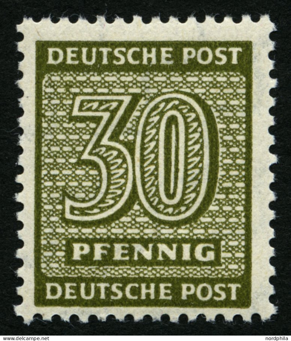 WEST-SACHSEN 135Xa , 1945, 30 Pf. Bräunlicholiv, Wz. 1X, Pracht, Kurzbefund Dr. Jasch, Mi. 200.- - Autres & Non Classés