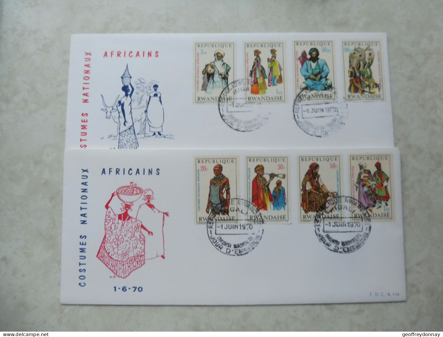 Fdc Rwanda 1970  Congo / Fdc  346/353 Perfect - Cartas & Documentos