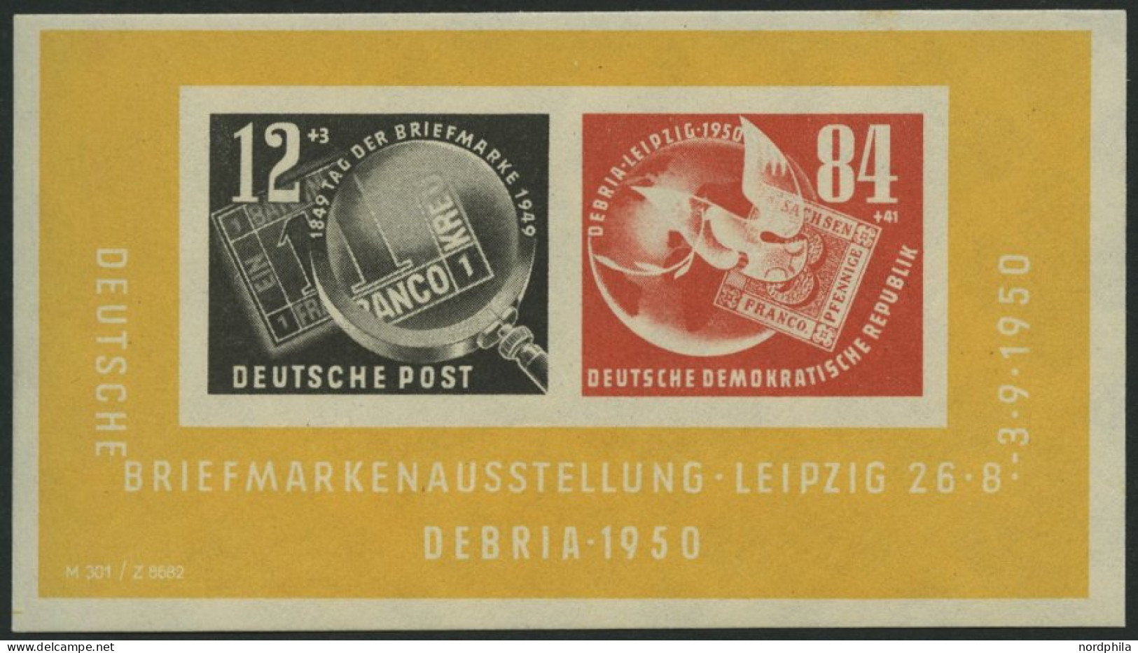 DDR Bl. 7 , 1950, Block Debria, Pracht, Mi. 150.- - Andere & Zonder Classificatie