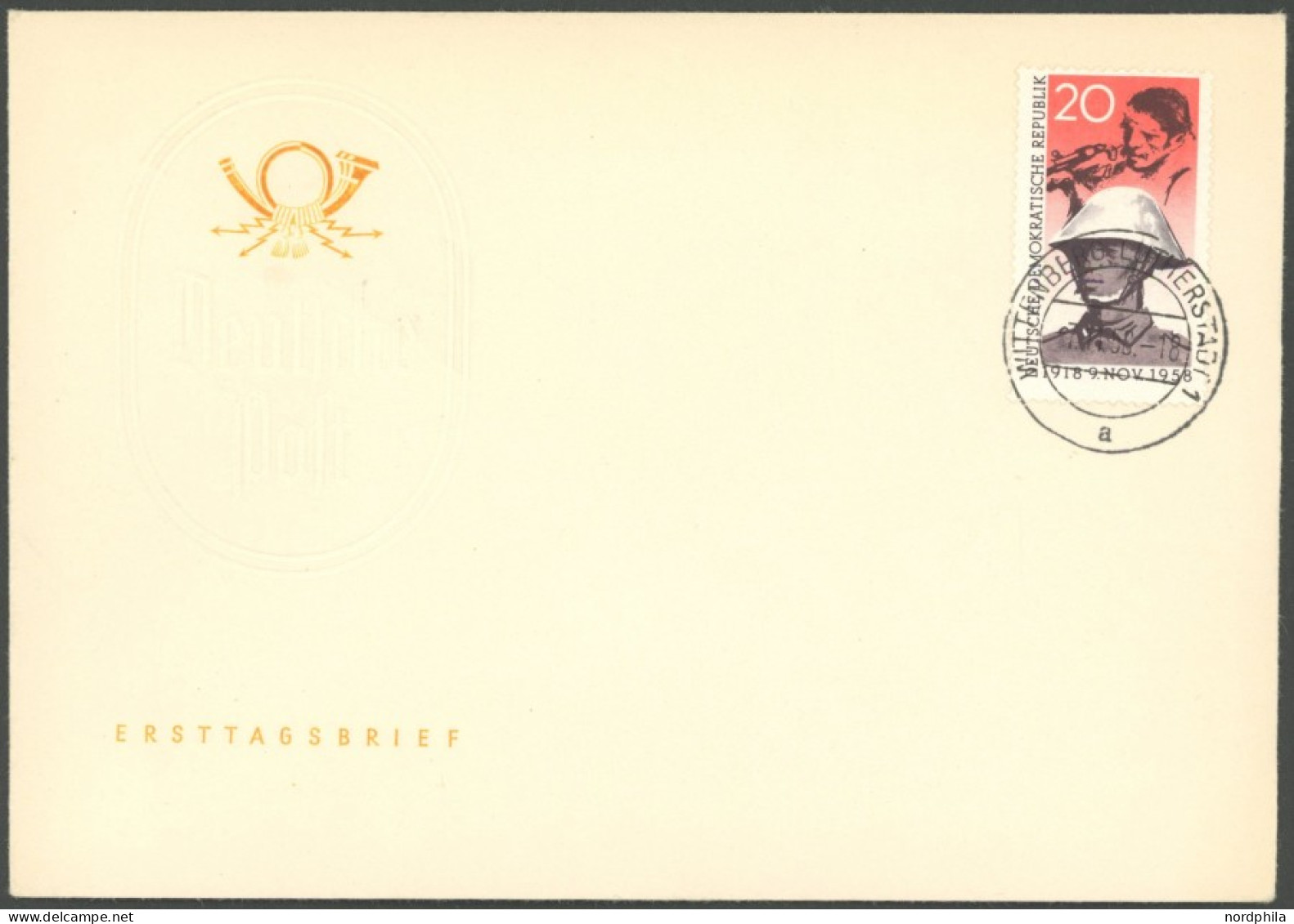 DDR 662 BRIEF, 1958, 20 Pf. Novemberrevolution Auf FDC Mit Tagsstempel, Pracht, Mi. 75.- - Otros & Sin Clasificación