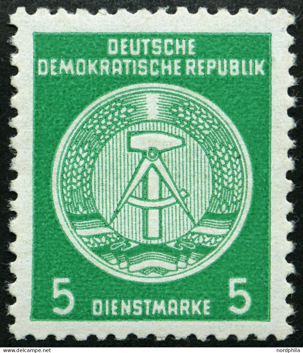DIENSTMARKEN A D 18IIXII , 1954, 5 Pf. Smaragdgrün, Type II, Wz. 2XII, Pracht, Gepr. Jahn, Mi. 250.- - Sonstige & Ohne Zuordnung