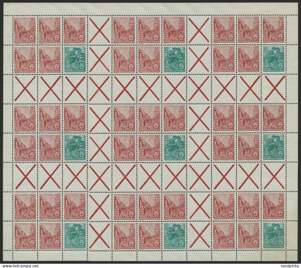 ZUSAMMENDRUCKE MHB 9 , 1960, Markenheftchenbogen Fünfjahresplan, Pracht, Mi. 380.- - Zusammendrucke