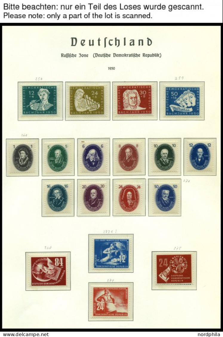 SAMMLUNGEN , überkomplette Saubere Postfrische Sammlung DDR Von 1949-90 In 7 Leuchtturm Falzlosalben, Mit Vielen Zusamme - Colecciones