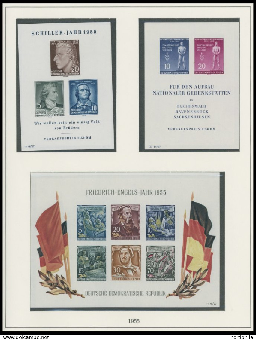 SAMMLUNGEN , Bis Auf Mi.Nr. 342/3 Und Marx-Blocks Komplette Postfrische Sammlung DDR Von 1953-63 Im Lindner Falzlosalbum - Andere & Zonder Classificatie
