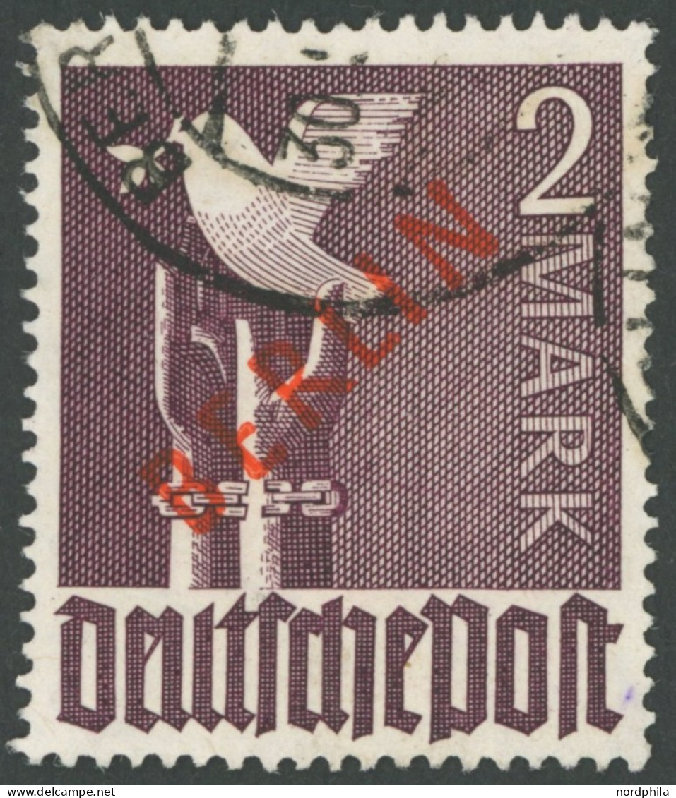 BERLIN 34 O, 1949, 2 M. Rotaufdruck, üblich Gezähnt, Pracht, Gepr. D. Schlegel, Mi. 280.- - Autres & Non Classés