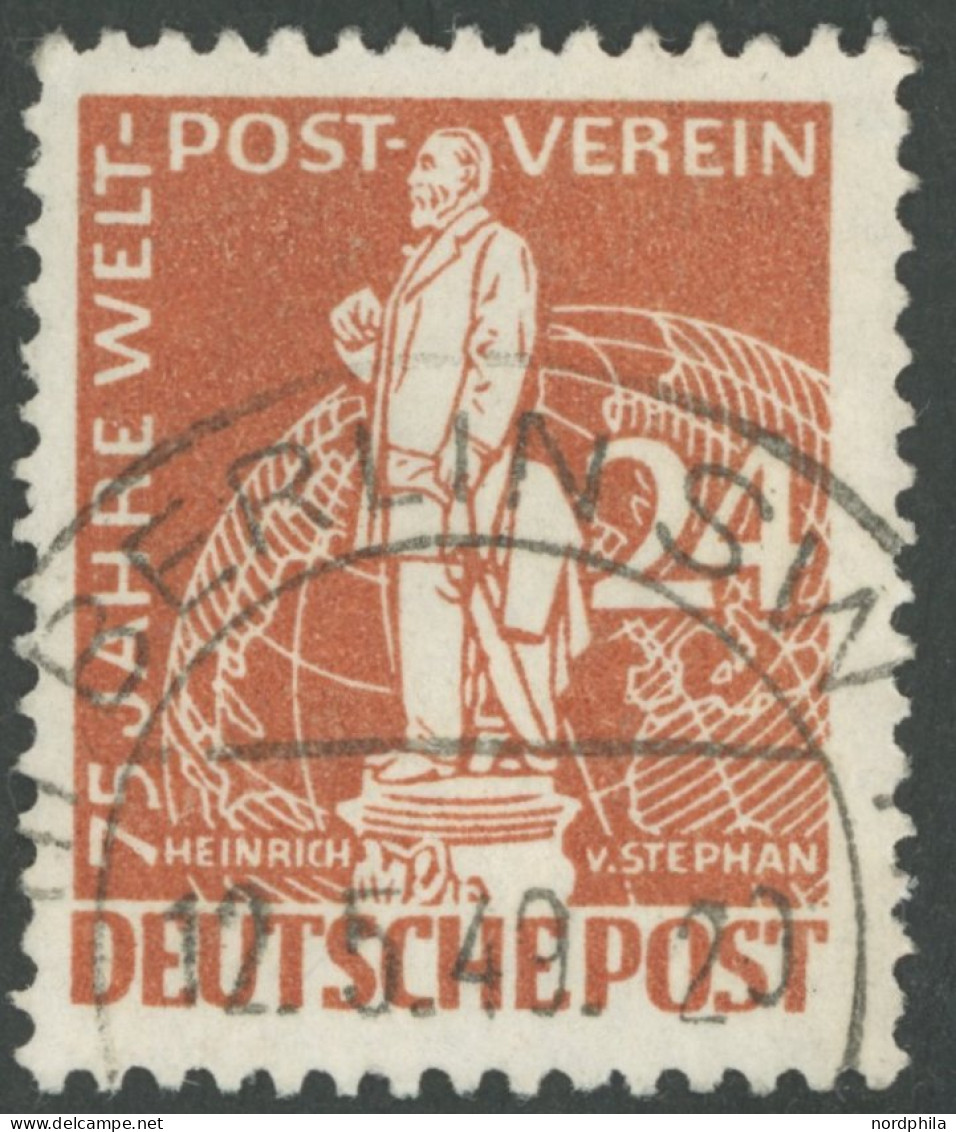 BERLIN 37II O, 1949, 24 Pf. Stephan Mit Plattenfehler Weißer Fleck Links Außen Am Kragen Unter Dem Kinn, Normale Zähnung - Andere & Zonder Classificatie