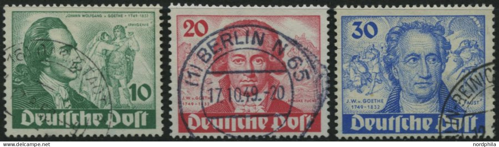 BERLIN 61-63 O, 1949, Goethe, Prachtsatz, Mi. 180.- - Gebraucht