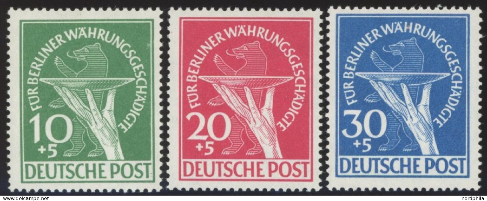 BERLIN 68-70 , 1949, Währungsgeschädigte, Postfrischer Prachtsatz, Mi. 350.- - Sonstige & Ohne Zuordnung