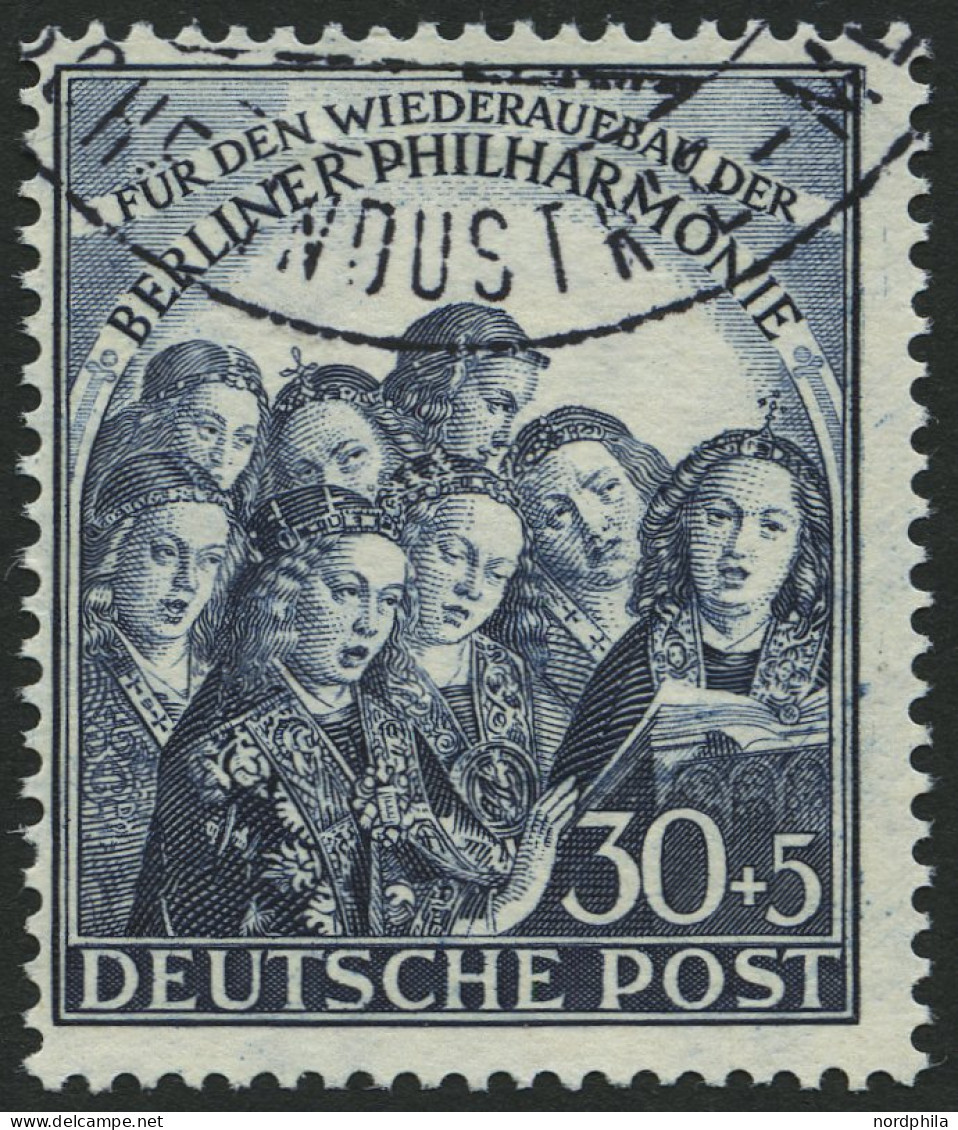 BERLIN 73 O, 1950, 30 Pf. Philharmonie, Pracht, Mi. 90.- - Oblitérés