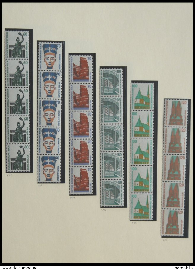 ROLLENMARKEN 793-874R , 1987-90, Sehenswürdigkeiten Komplett In 5er-Streifen, Pracht, Mi. 275.- - Roulettes