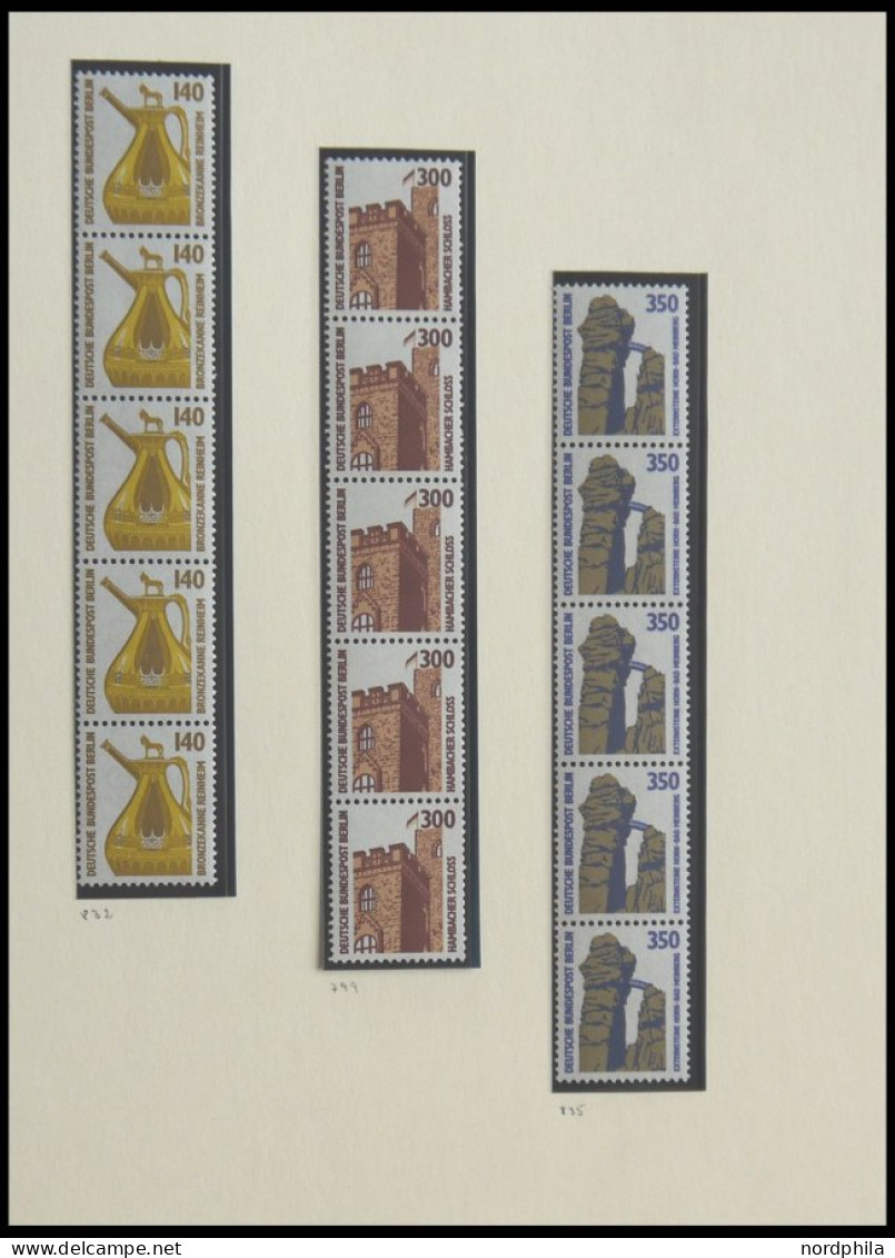 ROLLENMARKEN 793-874R , 1987-90, Sehenswürdigkeiten Komplett In 5er-Streifen, Pracht, Mi. 275.- - Rolstempels