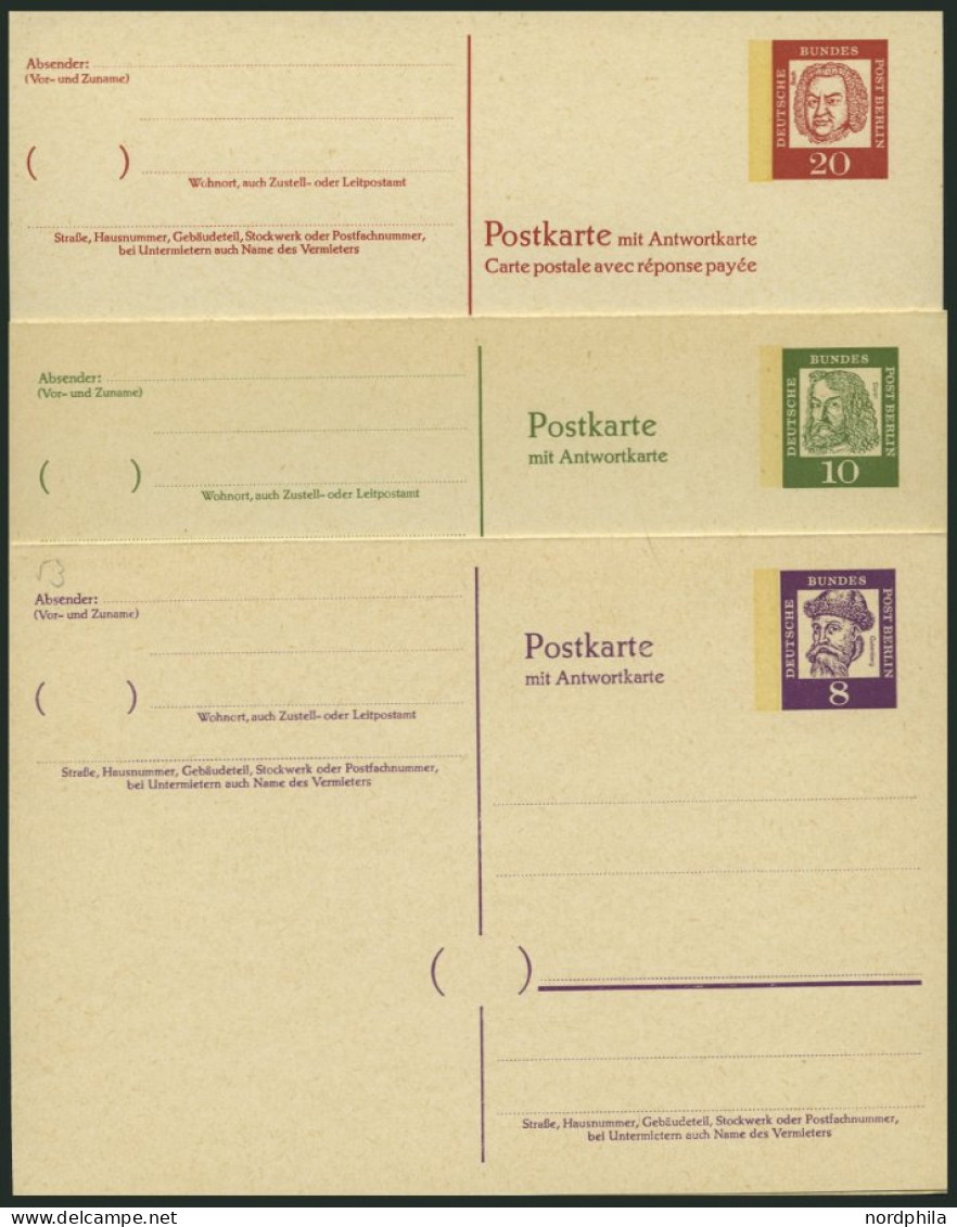 GANZSACHEN P 50-55 BRIEF, 1961, Bedeutende Deutsche In Antiqua, Komplett, Ungebraucht, 6 Prachtkarten, Mi. 54.- - Colecciones