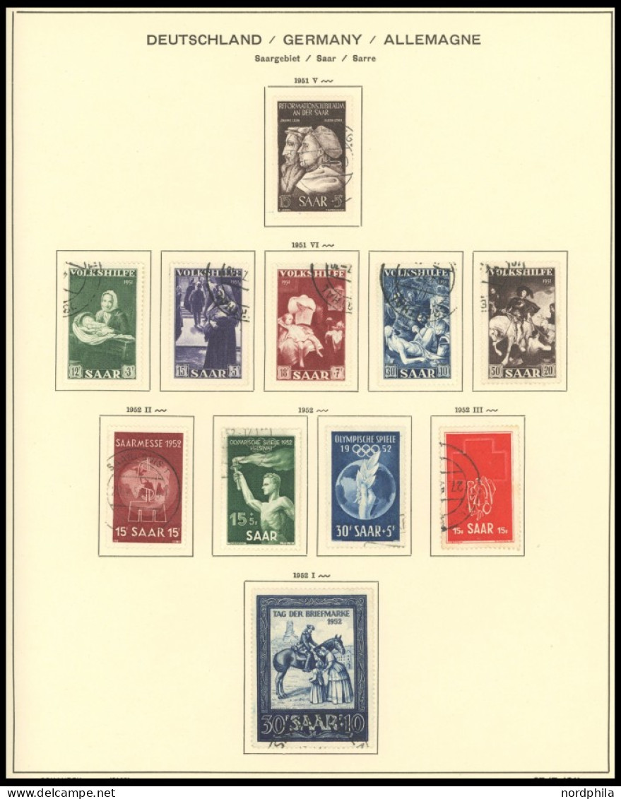 SAARLAND O,Brief , 1947-1959, Gestempelter Sammlungsteil Mit Diversen Besseren Werten, Jedoch Sind Die Abstempelungen Oh - Andere & Zonder Classificatie