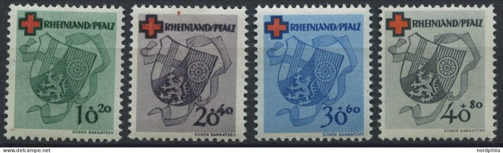 RHEINLAND PFALZ 42-45 , 1949, Rotes Kreuz, Prachtsatz, Mi. 85.- - Andere & Zonder Classificatie