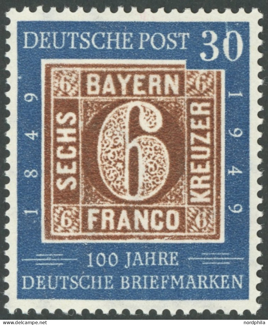 BUNDESREPUBLIK 115I , 1949, 30 Pf. 100 Jahre Briefmarken Mit Abart 0 In Der Wertangabe 30 Beschädigt, Postfrisch, Pracht - Otros & Sin Clasificación