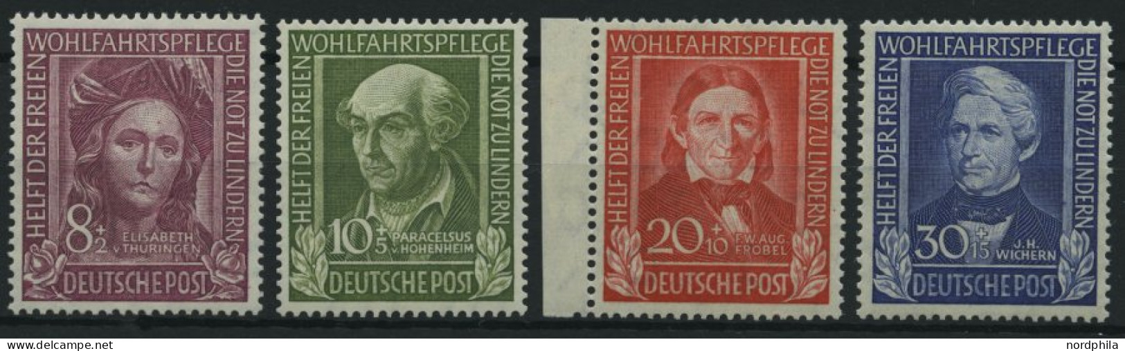 BUNDESREPUBLIK 117-20 , 1949, Helfer Der Menschheit, Prachtsatz, Mi. 120.- - Unused Stamps