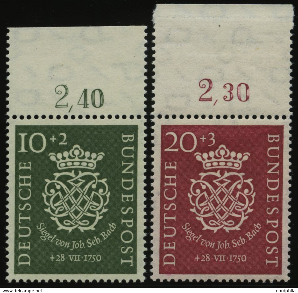 BUNDESREPUBLIK 121/2 , 1950, Bach, Vom Oberrand, Pracht - Ungebraucht