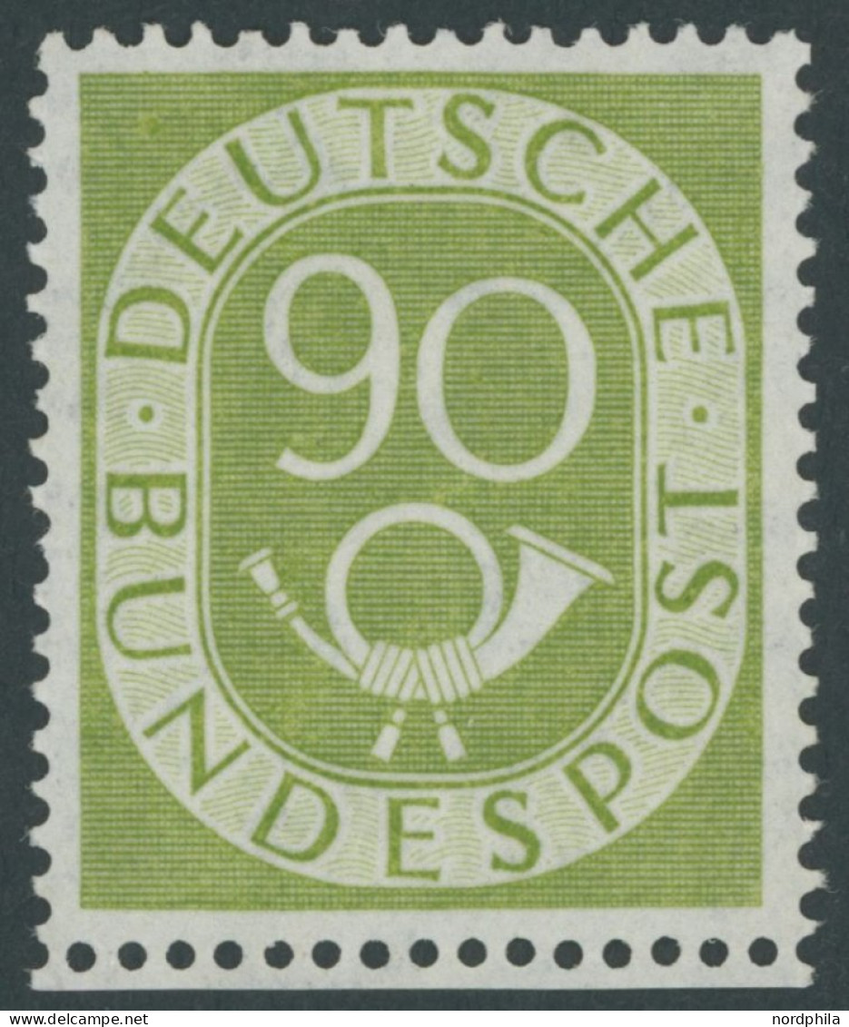 BUNDESREPUBLIK 138 , 1952, 90 Pf. Posthorn, Normale Zähnung, Postfrisch, Pracht, Mi. 550.- - Ungebraucht