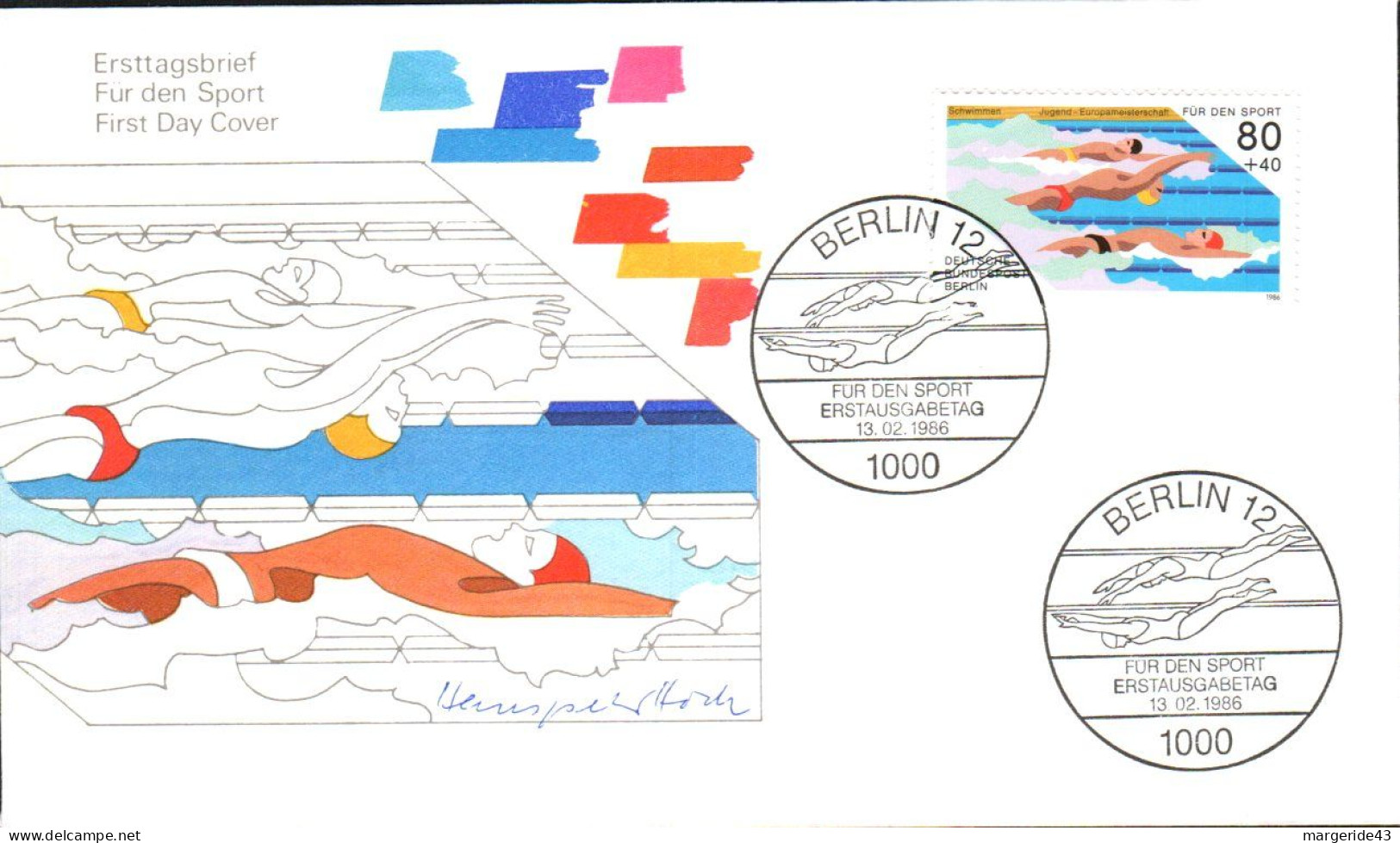 BERLIN FDC 1986 NATATION - 1981-1990