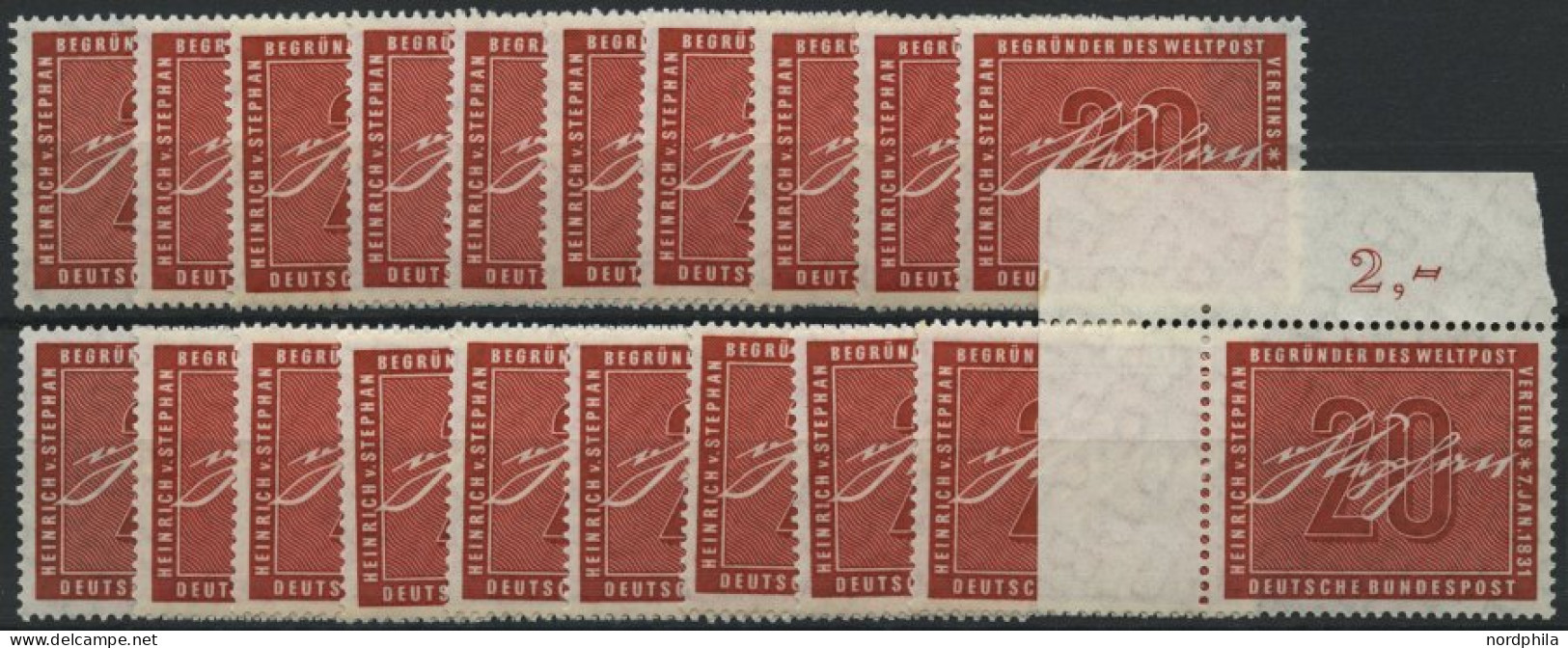 ENGROS 227 , 1956, 20 Pf. Stephan, 20x, Meist Pracht, Mi. 160.- - Ongebruikt