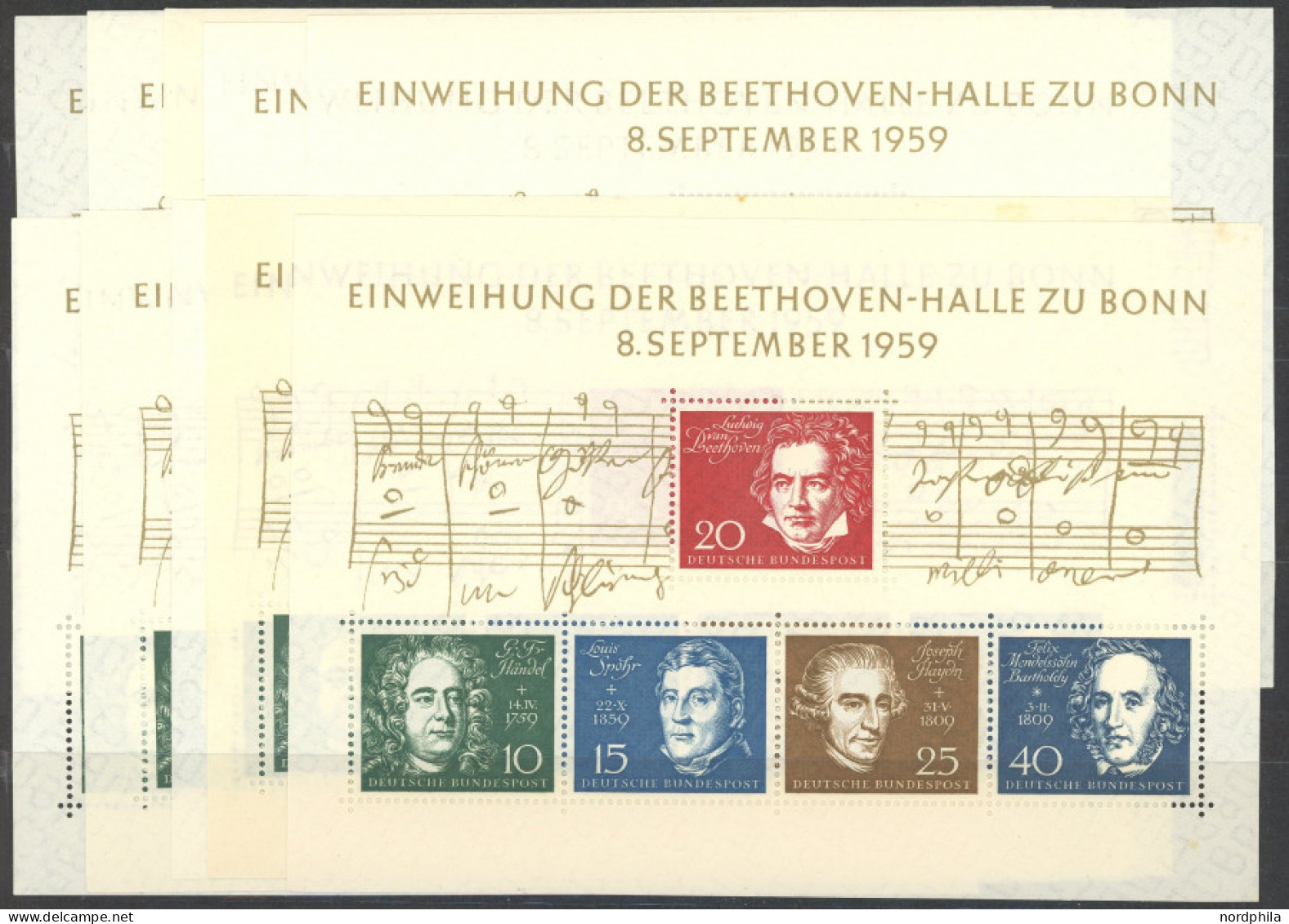 ENGROS Bl. 2 , 1959, Block Beethoven, 10x, Postfrisch, Pracht, Mi. 280.- - Sonstige & Ohne Zuordnung