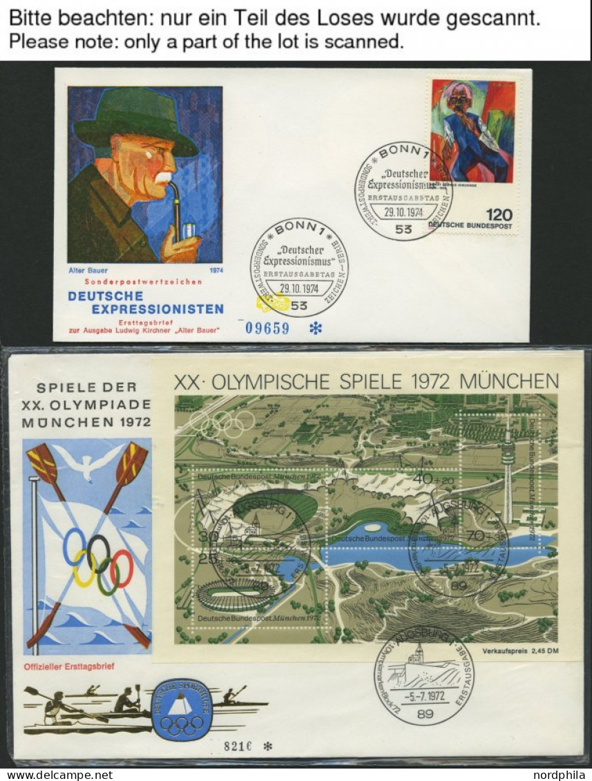 JAHRGÄNGE 612-Bl. 13 BRIEF, 1970-76, 7 Jahrgänge Komplett Auf FDC`s, Pracht - Used Stamps