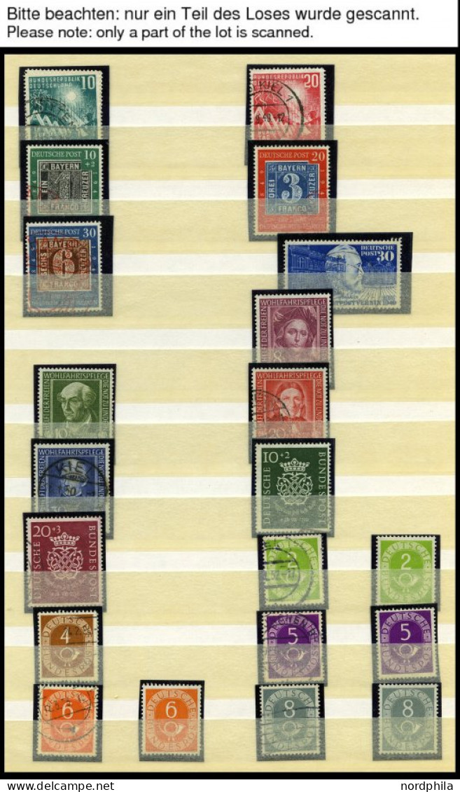SAMMLUNGEN O,, , Saubere, überwiegend Gestempelte Sammlung Bundesrepublik Von 1949-74 Im Einsteckbuch, U.a. Mit Mi.Nr. 1 - Other & Unclassified