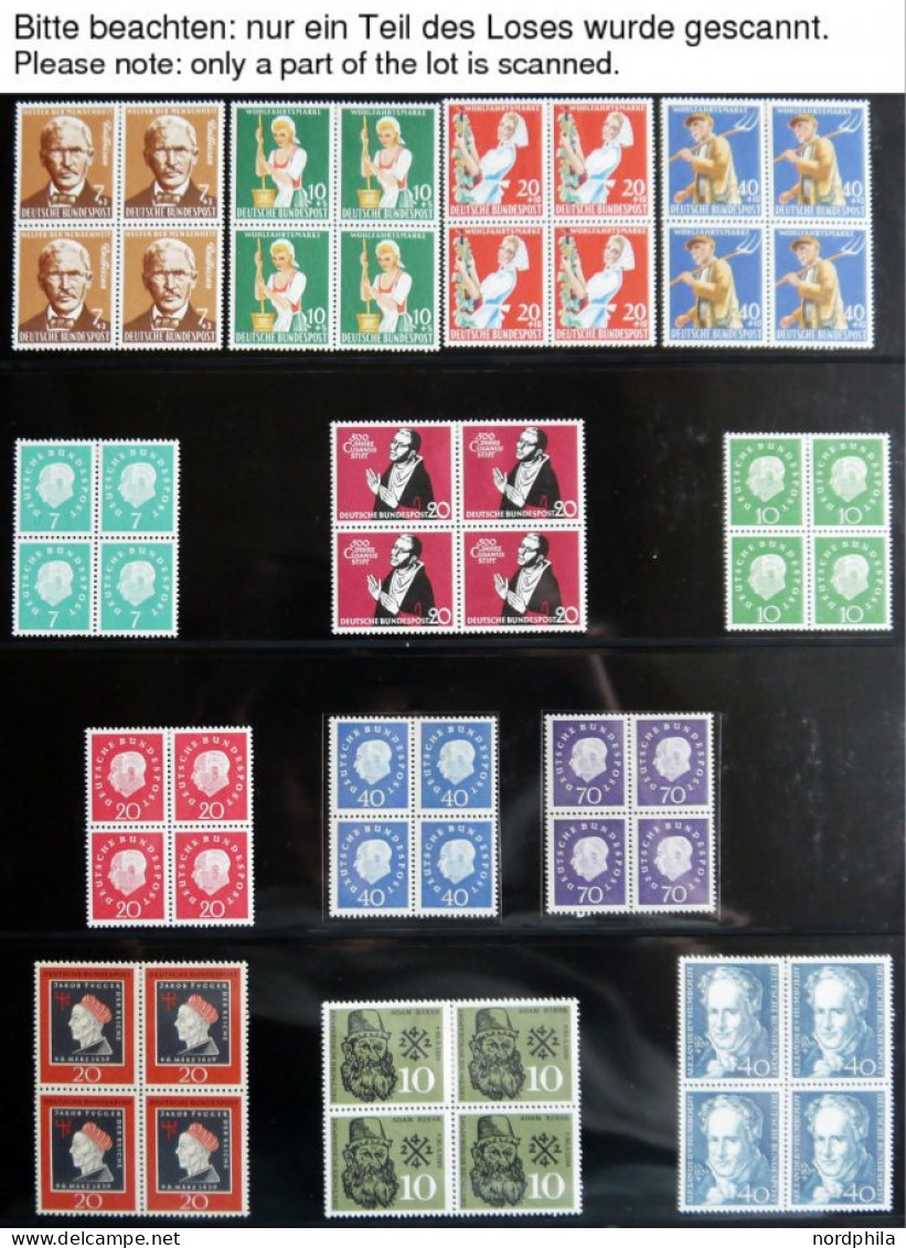 SAMMLUNGEN VB , , Sammlung Bundesrepublik Von 1954-65 In Viererblocks, Oberes Paar Jeweils Mit Falzrest, Die Unteren Bei - Andere & Zonder Classificatie