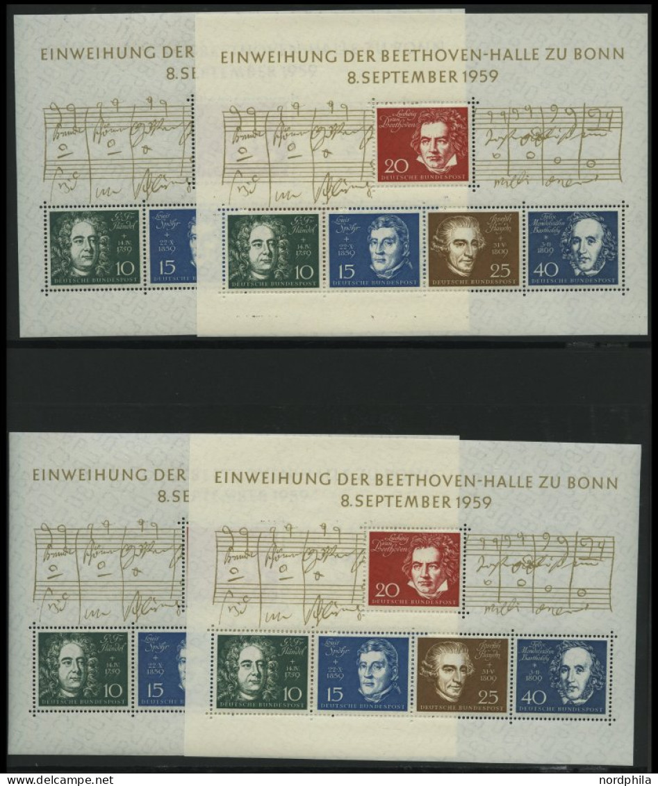 LOTS Bl. , 1959-86, Partie Blocks, U.a. Bl. 2 (23x), Bl. 3 (13x) Etc., Nur Prachterhaltung, Mi. 1400.- - Sonstige & Ohne Zuordnung