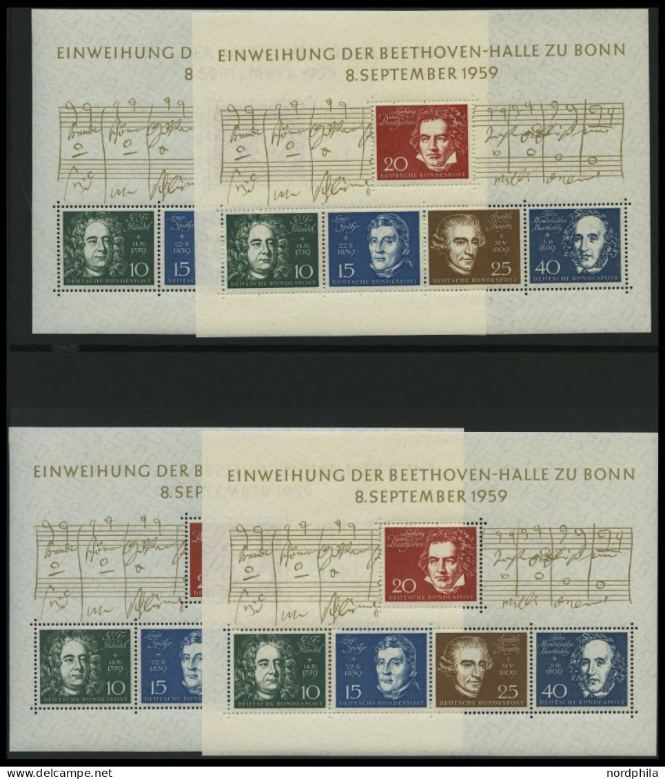 LOTS Bl. , 1959-86, Partie Blocks, U.a. Bl. 2 (23x), Bl. 3 (13x) Etc., Nur Prachterhaltung, Mi. 1400.- - Autres & Non Classés