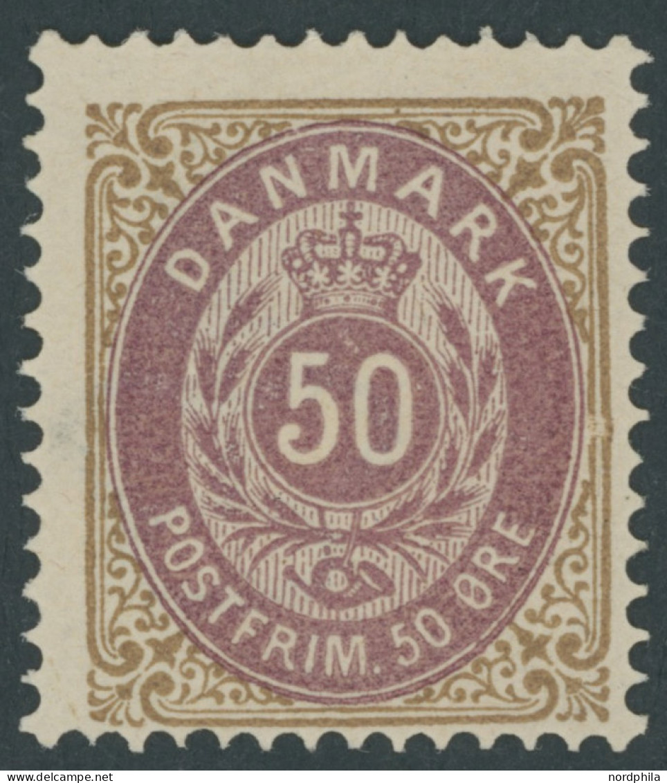 DÄNEMARK 30IYAb , 1875, 50 Ø Braun/lila, Falzrest, Pracht, Mi. 65.- - Sonstige & Ohne Zuordnung