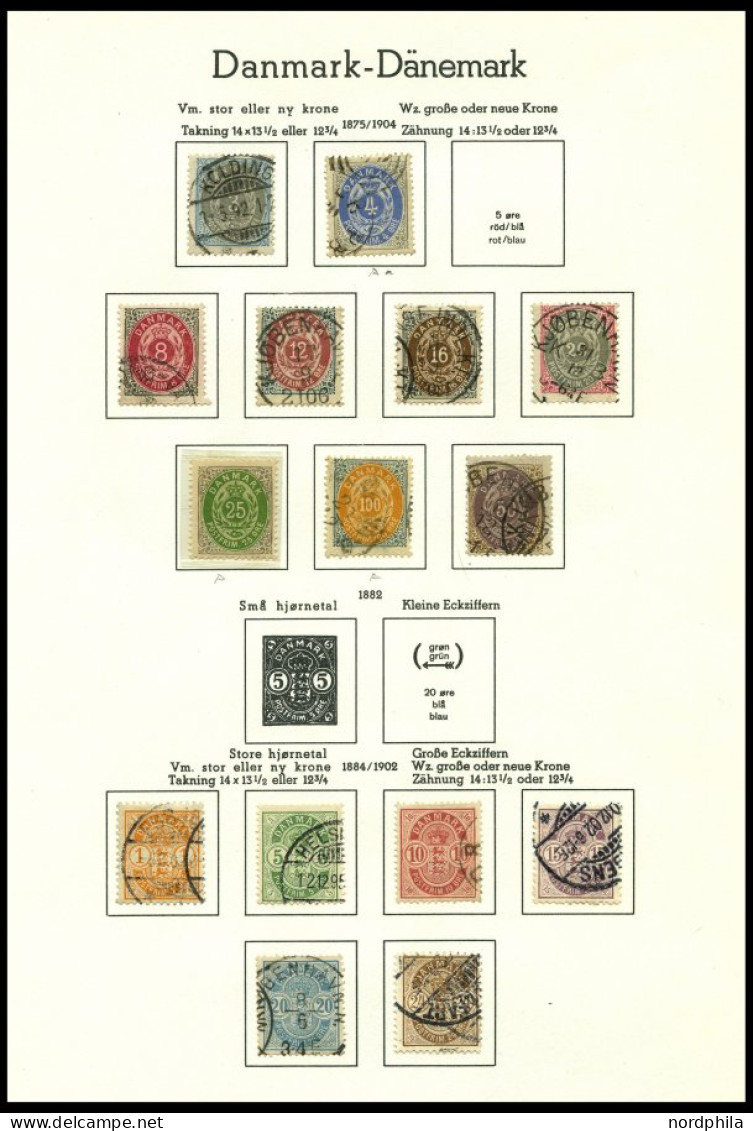 SAMMLUNGEN, LOTS O, Fast Nur Gestempelte Sammlung Dänemark Von 1851-1958 Mit Diversen Mittleren Werten, Feinst/Pracht, B - Otros & Sin Clasificación