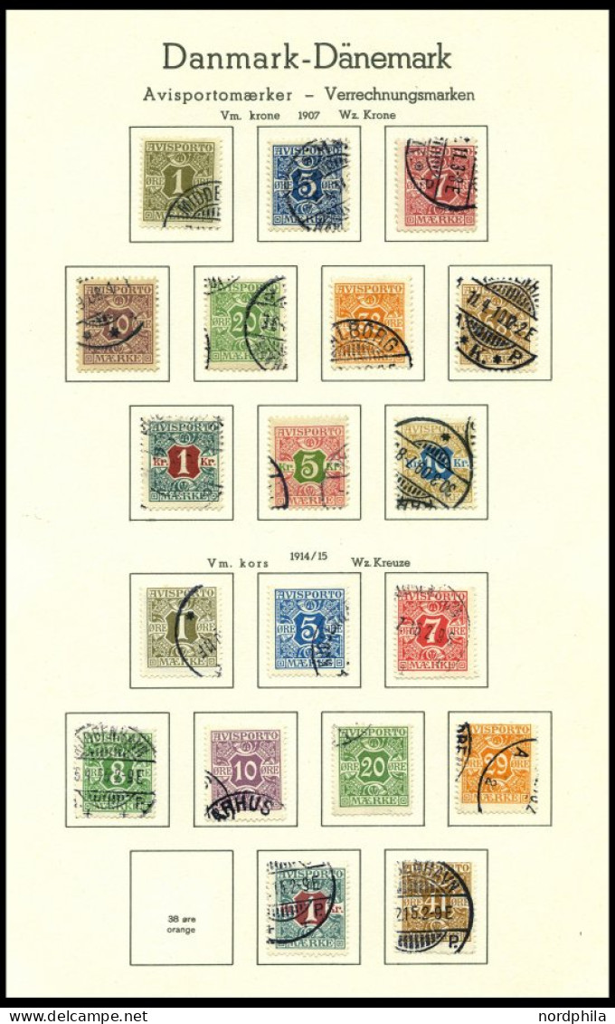 SAMMLUNGEN, LOTS o, fast nur gestempelte Sammlung Dänemark von 1851-1958 mit diversen mittleren Werten, feinst/Pracht, b