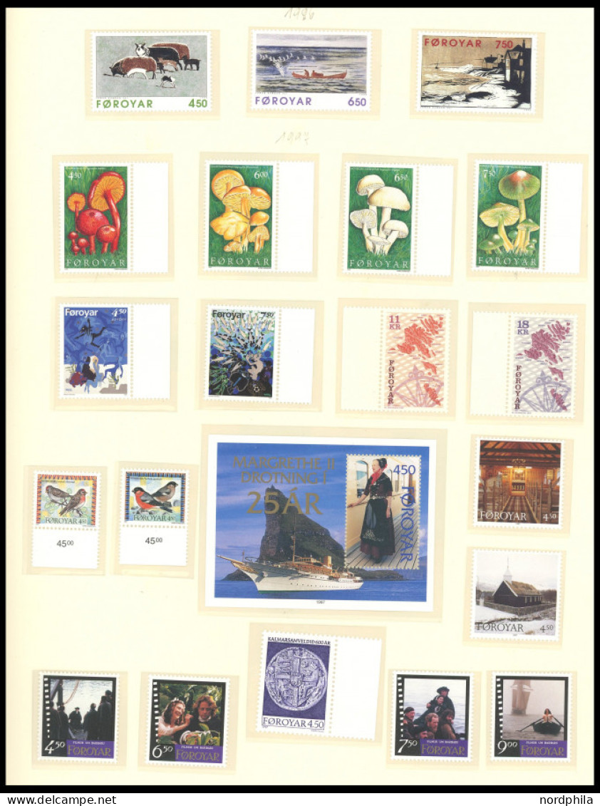 FÄRÖER 79-367 , 1983-1999, Postfrisch Komplett Auf Seiten Dazu MH 1-3, Pracht - Faroe Islands