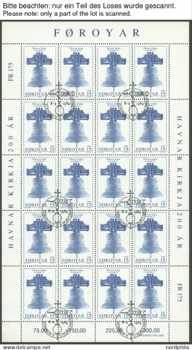 FÄRÖER 179-93KB O, 1989, 5 Kleinbogensätze, Dazu Ein Bogen Julemarken, Ersttagsstempel, Pracht, Mi. 560.- - Faroe Islands