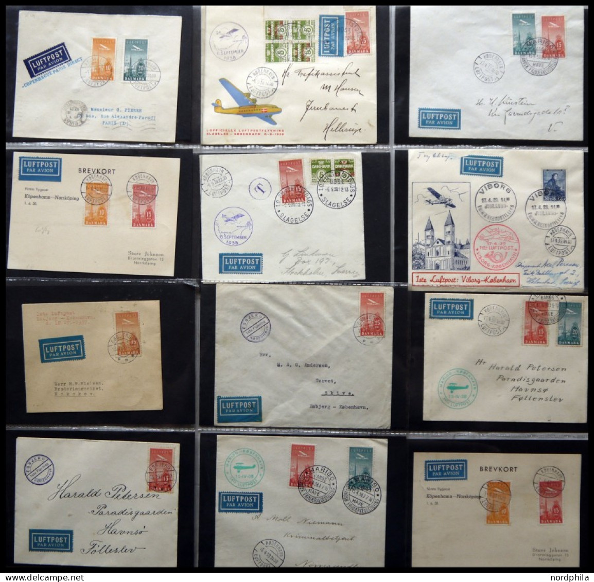 ERSTFLÜGE 1937-57, Sammlung Von 36 Verschiedenen Erstflugbelegen, Dabei Diverse Bessere!, Prachterhaltung - Airmail