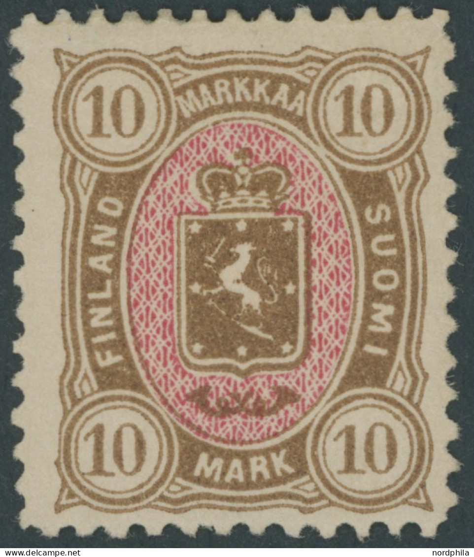 FINNLAND 26b , 1887, 10 M. Gelbbraun/rot, Falzreste, Gepr. Köhler Und Starauscheck, Mi. 700.- - Autres & Non Classés
