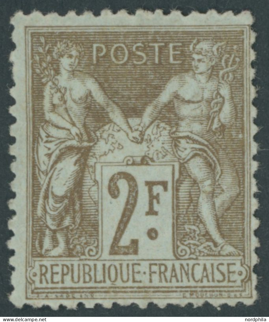 FRANKREICH 85 , 1900, 2 Fr. Braun Auf Bläulich, Falzreste, üblich Gezähnt Sonst Pracht, Mi. 90.- - Autres & Non Classés