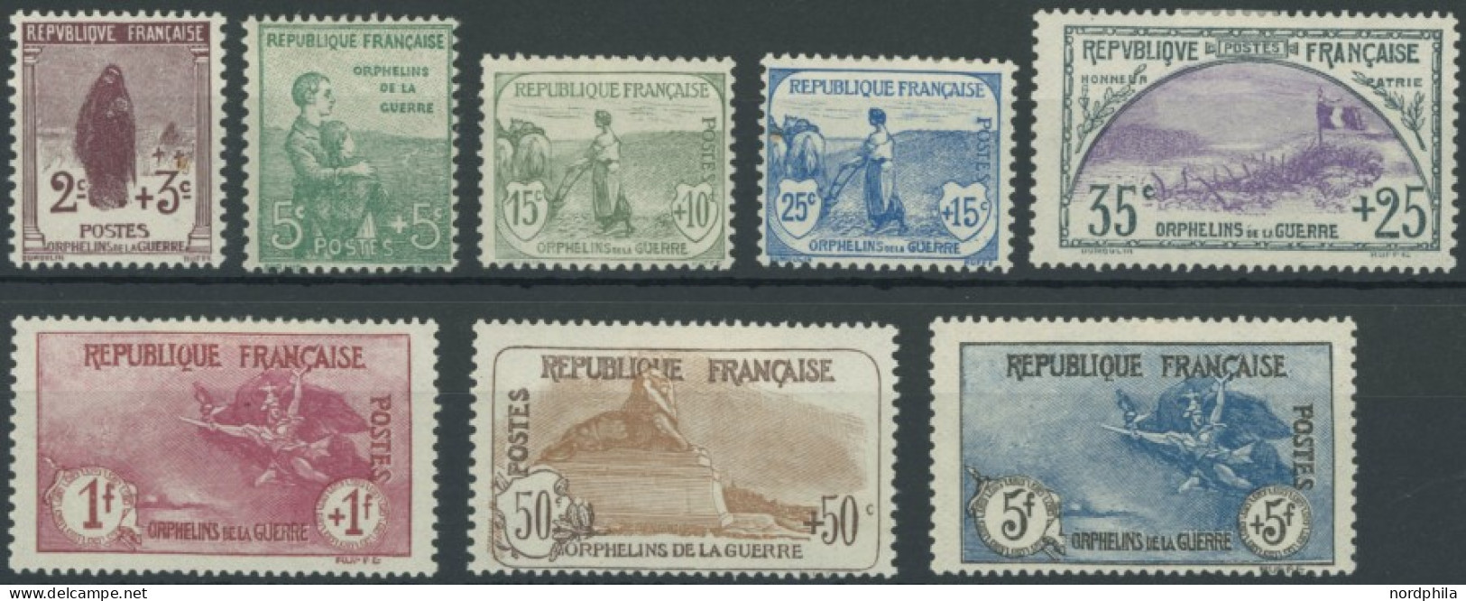 FRANKREICH 128-35 , 1917/9, Kriegswaisen, Falzrest, Prachtsatz, Mi. 2500.- - Sonstige & Ohne Zuordnung
